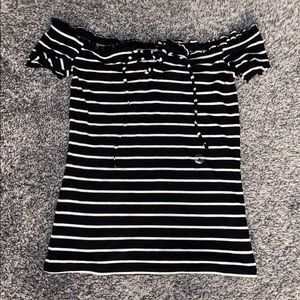 Aeropostale Black and White Striped Lace Up